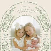 "bunnies and flowers" - Birth Announcements in Sage by Anastasia Makarova - Detail