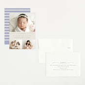 "Scallops" - Birth Announcements in Periwinkle by Laura Hankins - Assembled