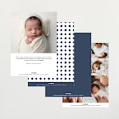 "Statement" - Birth Announcements in Marine by Sara Hicks Malone - Back of Card Options