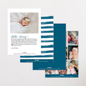 "Sweeping Name" - Birth Announcements in Ocean by Alethea and Ruth - Back of Card Options