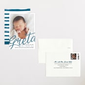 "Sweeping Name" - Birth Announcements in Ocean by Alethea and Ruth - Assembled