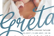 "Sweeping Name" - Birth Announcements in Ocean by Alethea and Ruth - Detail