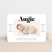 "Bold Name Frame" - Birth Announcements in Ash by Alethea and Ruth - Front