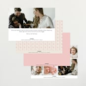 "Prim" - Birth Announcements in Petal by Melissa Egan of Pistols - Back of Card Options