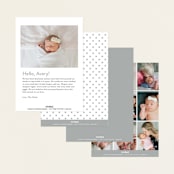 "Say Hello To..." - Birth Announcements in Onyx by Jennifer Postorino - Back of Card Options