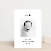 "Cursive" - Birth Announcements in Snow by AK Graphics - Front