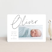 "Simply" - Birth Announcements in Noir by AK Graphics - Front
