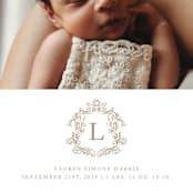 "Crested" - Birth Announcements in Fawn by mo kelley - Detail