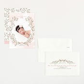"Sweet Floral Vine" - Birth Announcements in Blush by Susan Moyal - Assembled