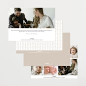 "Exemplary" - Birth Announcements in Cotton by Olivia Raufman - Back of Card Options