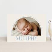 "Type Arch" - Birth Announcements in Bluebird Day by Baumbirdy - Front