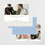"Type Arch" - Birth Announcements in Bluebird Day by Baumbirdy - Back of Card Options