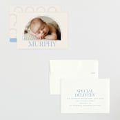 "Type Arch" - Birth Announcements in Bluebird Day by Baumbirdy - Assembled