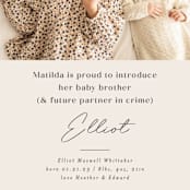"Siblings" - Birth Announcements in Bamboo by Corinne Malesic - Detail