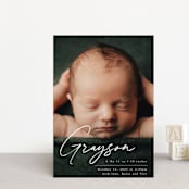 "Linear" - Birth Announcements in Frost by Everett Paper Goods - Front