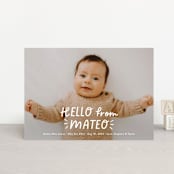 "Fun Hello" - Birth Announcements in Cloud by Jackie Crawford - Front