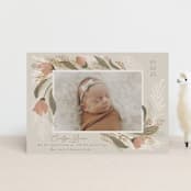 "Boho Bouquet" - Birth Announcements in Rose by Joanna Griffin - Front