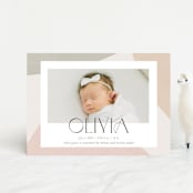 "Artful" - Birth Announcements in Sherbet by Pixel and Hank - Front