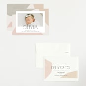 "Artful" - Birth Announcements in Sherbet by Pixel and Hank - Assembled