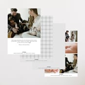 "Soft plaid" - Birth Announcements in Cement by Stacey Meacham - Back of Card Options