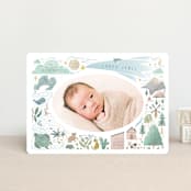 "A Wonderful World" - Birth Announcements in Blue Jay by Grae - Front