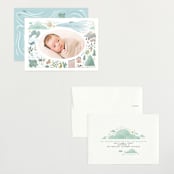 "A Wonderful World" - Birth Announcements in Blue Jay by Grae - Assembled