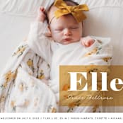 "Magazine Block" - Birth Announcements in Marigold by Maria Hilas-Louie - Detail