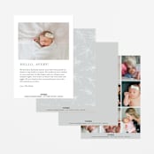 "Bundle" - Birth Announcements in Cloud by Owl and Toad - Back of Card Options