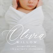"Serenity" - Birth Announcements in Cloud by Everett Paper Goods - Detail