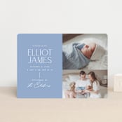 "Announcing Elegance" - Birth Announcements in Periwinkle by Jessica Corliss - Front