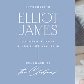 "Announcing Elegance" - Birth Announcements in Periwinkle by Jessica Corliss - Detail