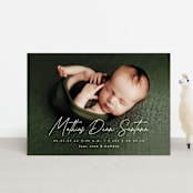 "Simplest Script" - Birth Announcements in Clay by Erica Krystek - Front