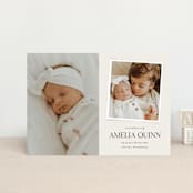 "Petite Introduction" - Birth Announcements in Cream by Jessica Williams - Front