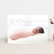 "Delightful Welcome" - Birth Announcements in Gravel by Olivia Raufman - Front