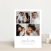 "LOVEABLE" - Birth Announcements in Bluebird by Melanie Kosuge - Front