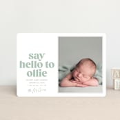"Clarke" - Birth Announcements in Mint by Robert and Stella - Front