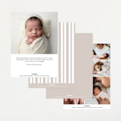 "Skyline" - Birth Announcements in Pearl by Sara Hicks Malone - Back of Card Options