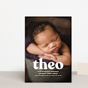 "Modern Vintage" - Birth Announcements in Ghost by Lea Delaveris - Front
