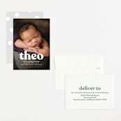"Modern Vintage" - Birth Announcements in Ghost by Lea Delaveris - Assembled