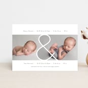 "Twin & Twin" - Birth Announcements in Snow by Lauren Chism - Front