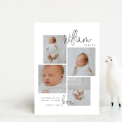 "overjoyed script" - Birth Announcements in Onyx by Lindsay Stetson Thompson - Front