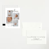 "overjoyed script" - Birth Announcements in Onyx by Lindsay Stetson Thompson - Assembled