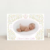 "Cottagecore" - Birth Announcements in Cotton Candy by Creo Study - Front