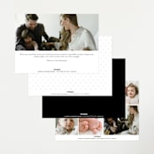 "Three" - Birth Announcements in Noir by Emily Betts - Back of Card Options