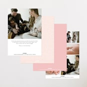 "Monogram Laurel" - Birth Announcements in Peony by Vanessa Doyle - Back of Card Options