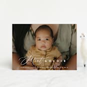 "Modern Meet" - Birth Announcements in Linen by Erica Krystek - Front