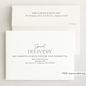 "Refined" - Birth Announcements in Powder by Melissa Egan of Pistols - FREE Recipient Addressing