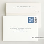 "Snuggles" - Birth Announcements in Dusty Blue by Megan Cash - FREE Recipient Addressing