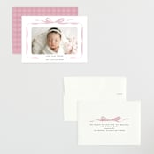 "Bow" - Birth Announcements in Poppy by Olivia Kanaley Inman - Assembled