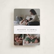 "Quartzite" - Birth Announcements in Noir by Wildfield Paper Co - Front